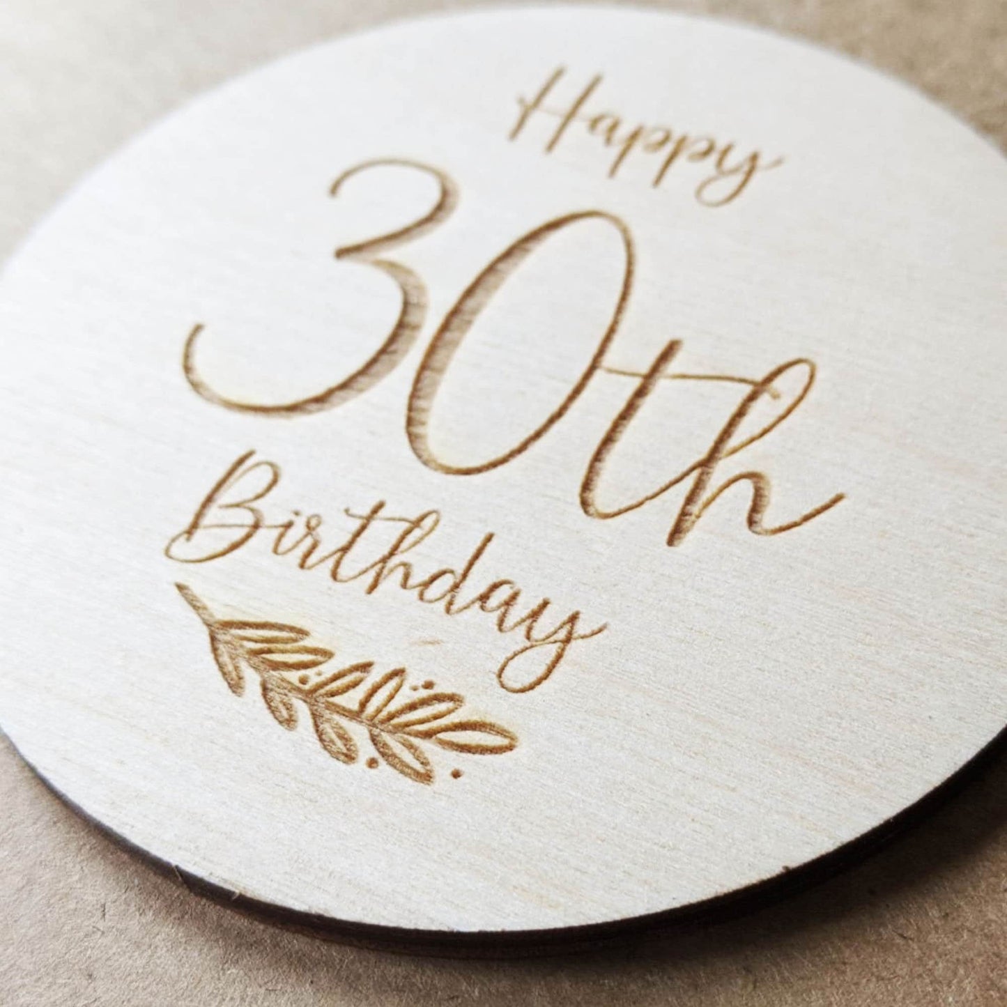 Happy 30th Birthday Card - Luxury 30th Birthday Card - Engraved Wooden Card