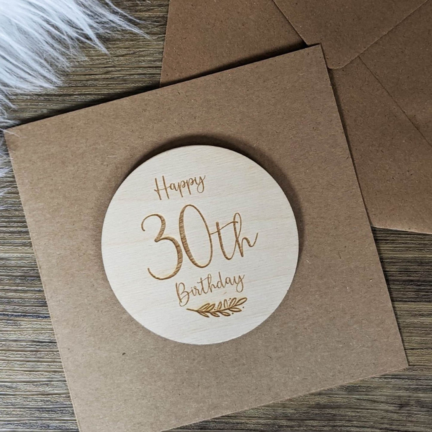 Happy 30th Birthday Card - Luxury 30th Birthday Card - Engraved Wooden Card