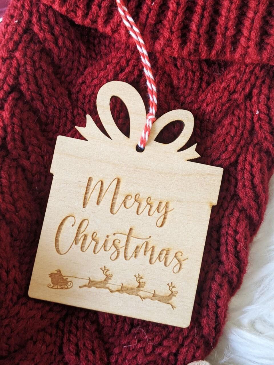 Merry Christmas Present Bauble - Christmas Decorations
