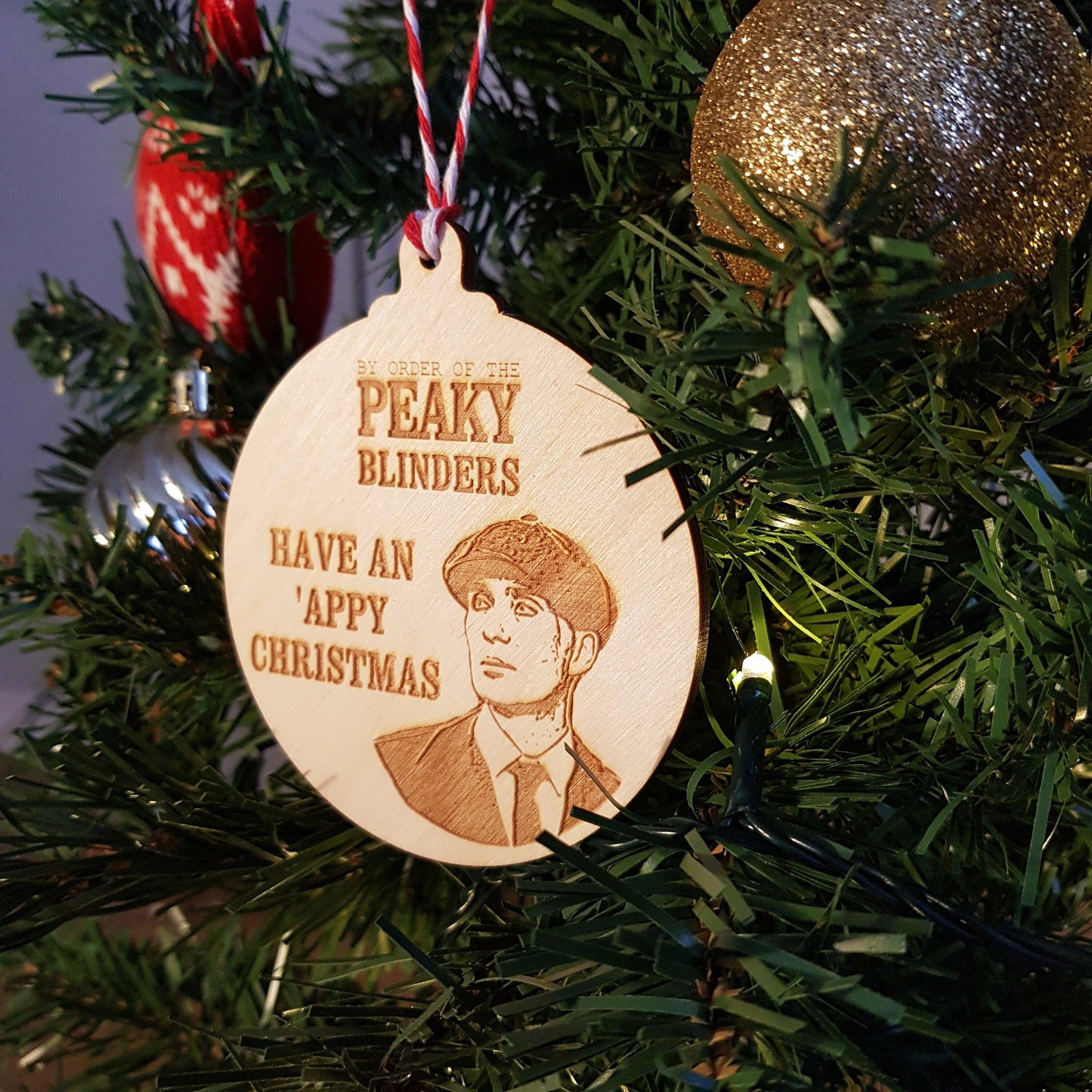 Peaky Blinders Christmas Bauble - Thomas Shelby Have An 'Appy Christmas