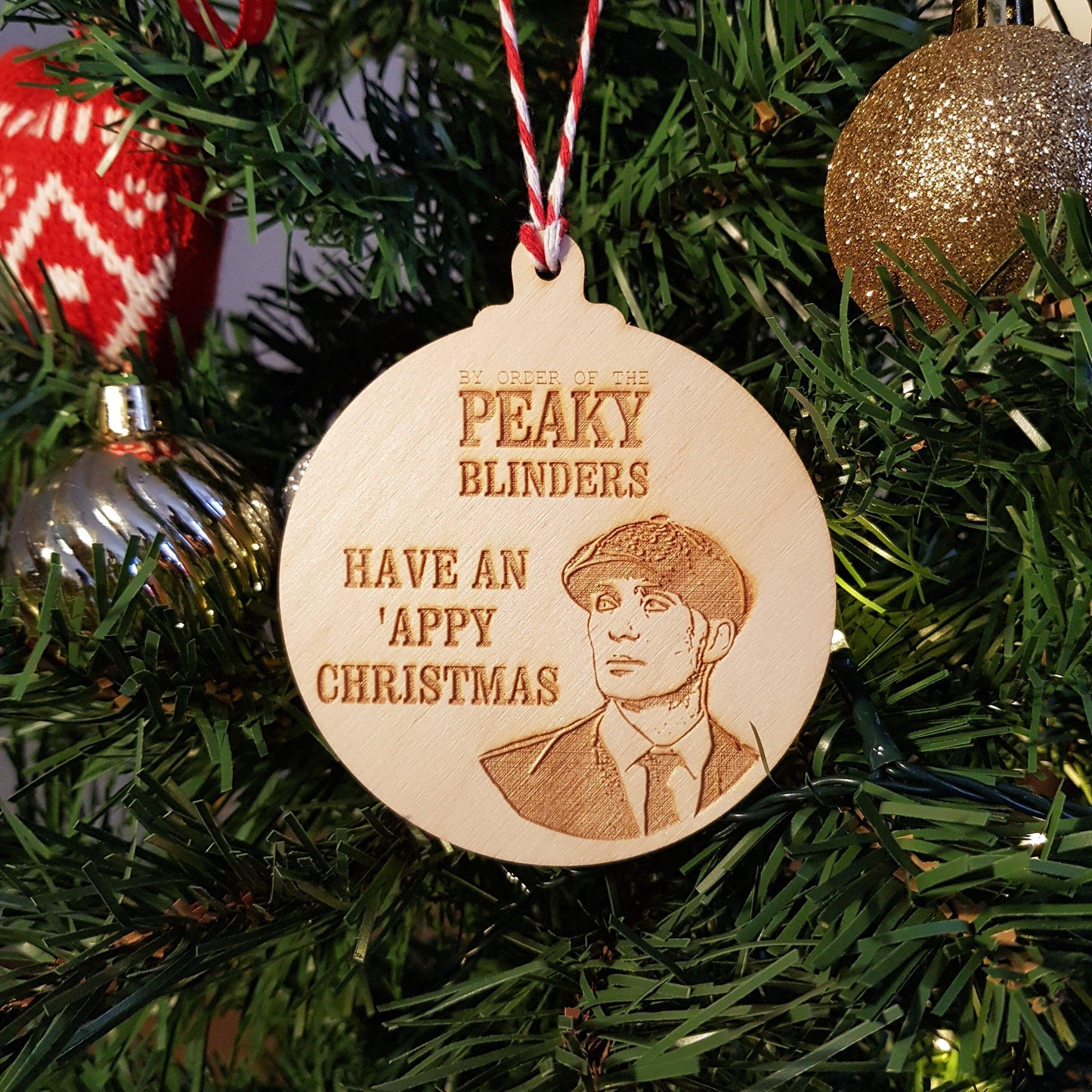 Peaky Blinders Christmas Bauble - Thomas Shelby Have An 'Appy Christmas