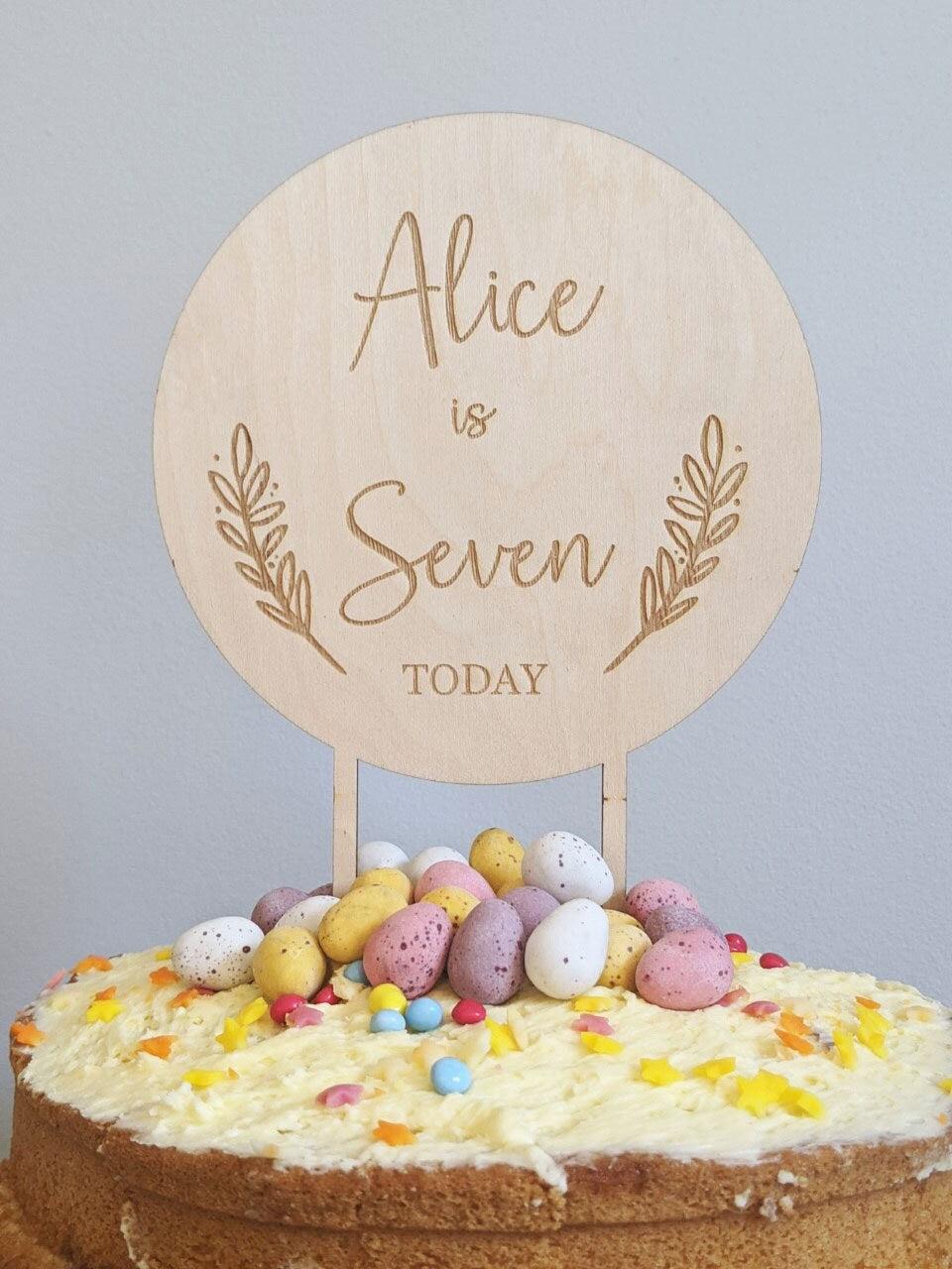 Personalised Birthday Cake Topper Name and Age - Birthday Cake Decoration