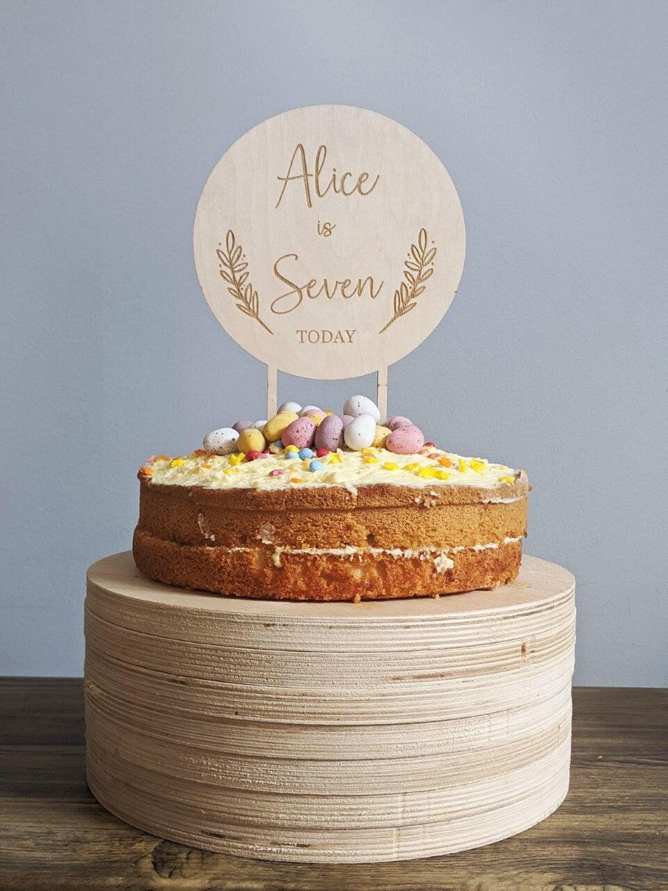 Personalised Birthday Cake Topper Name and Age - Birthday Cake Decoration