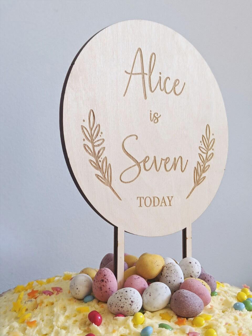 Personalised Birthday Cake Topper Name and Age - Birthday Cake Decoration