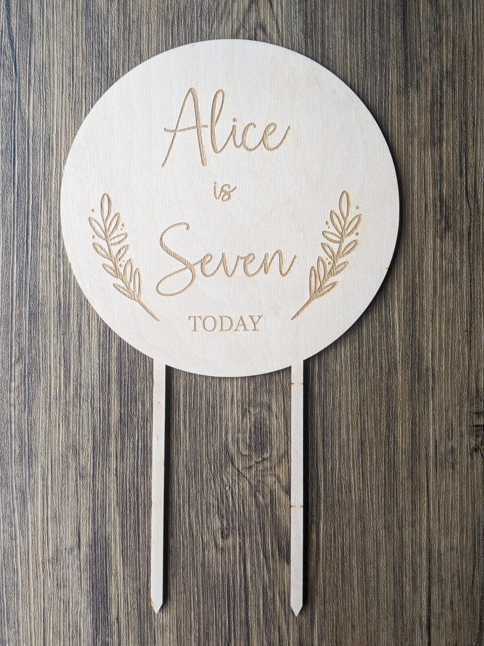 Personalised Birthday Cake Topper Name and Age - Birthday Cake Decoration