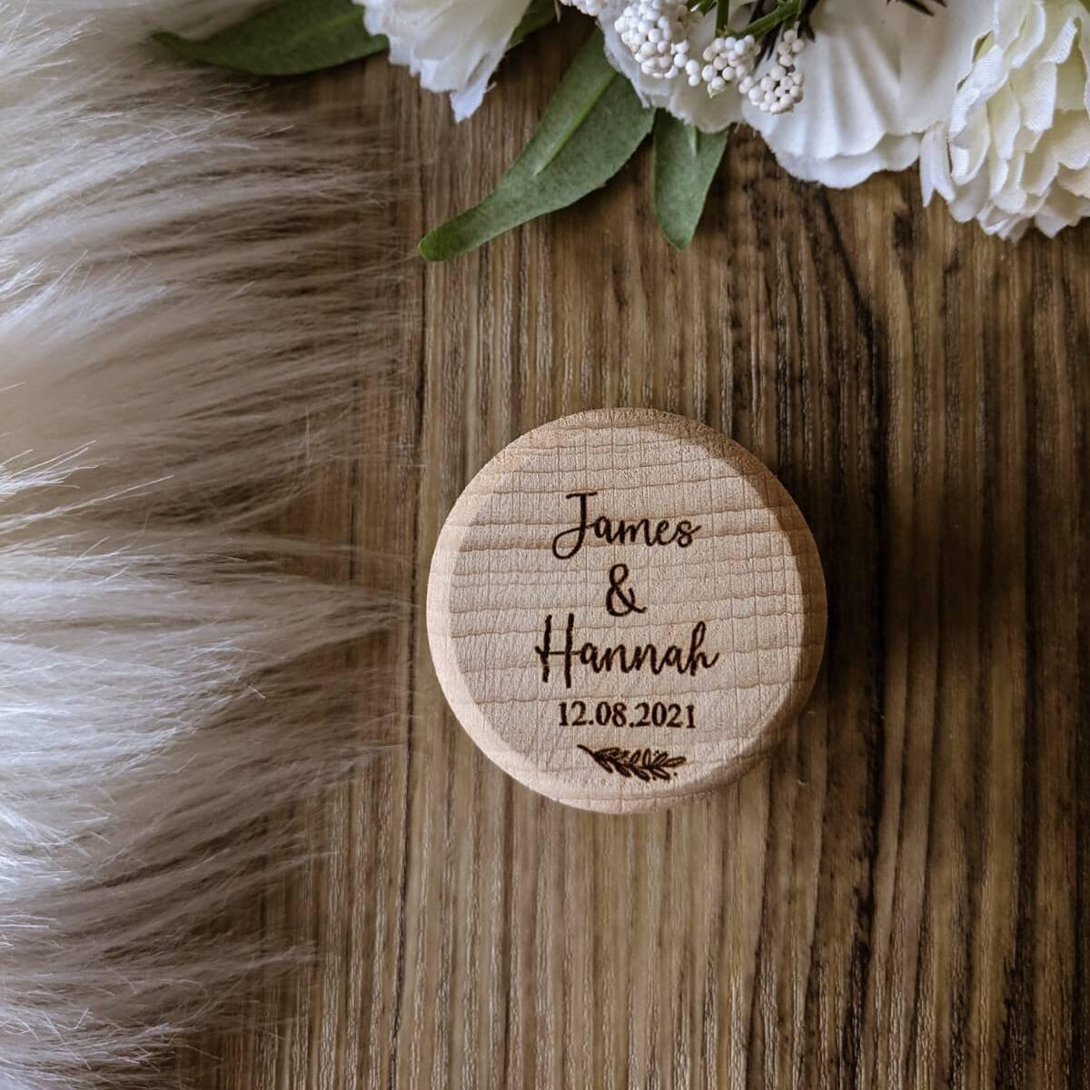 Personalised Wooden Wedding Ring Box | Customised Engagement Ring Box