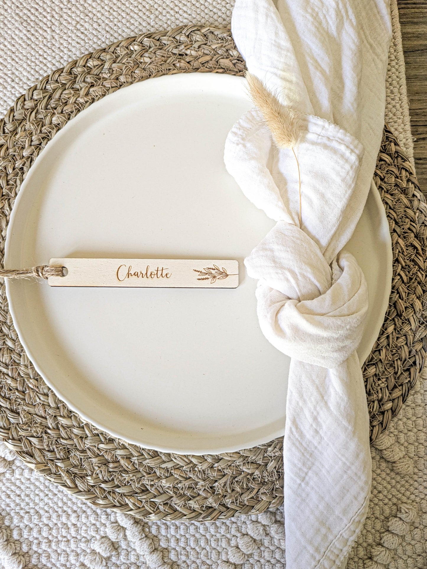 Personalised Wooden Bookmark Wedding Place Setting