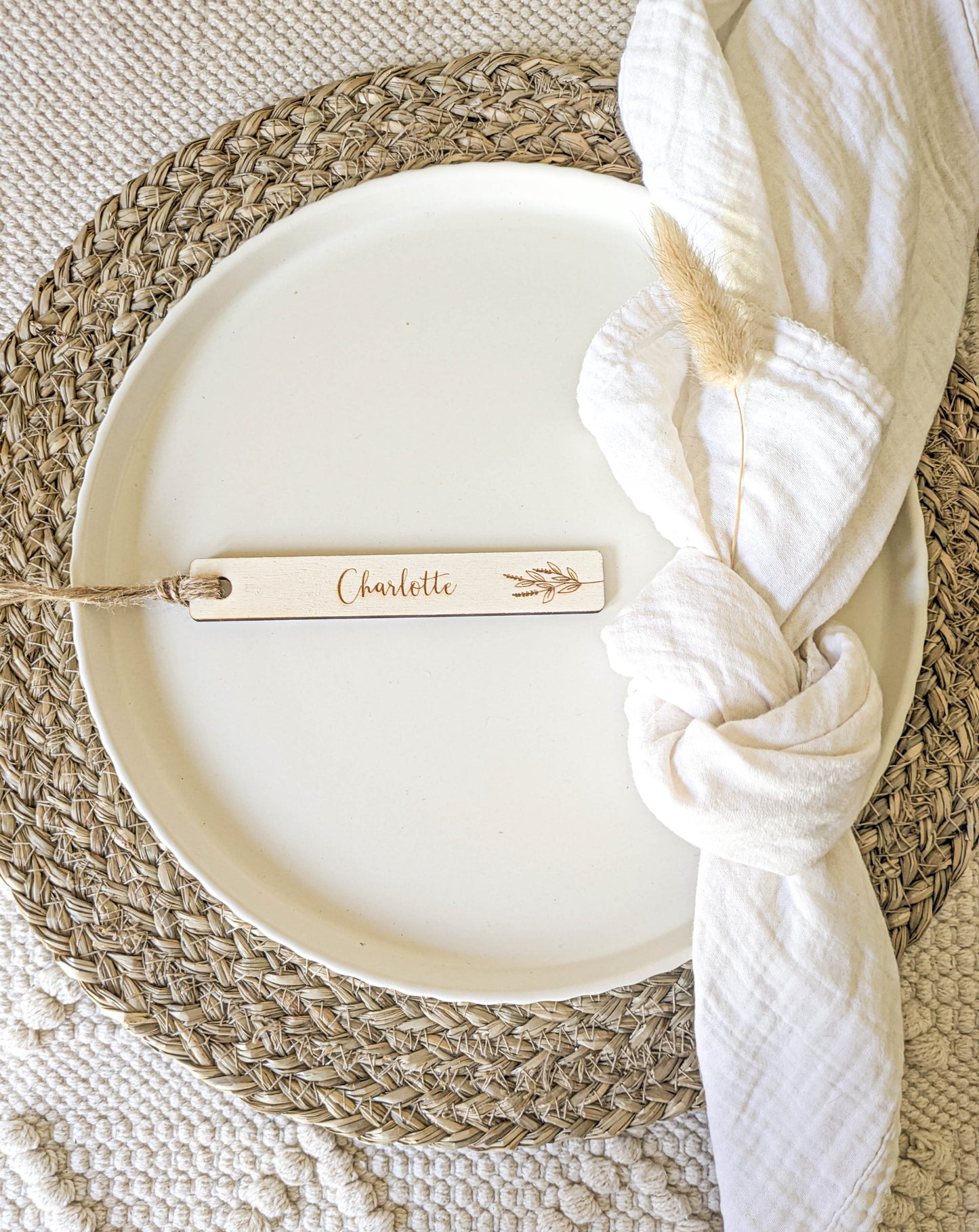 Personalised Wooden Bookmark Wedding Place Setting