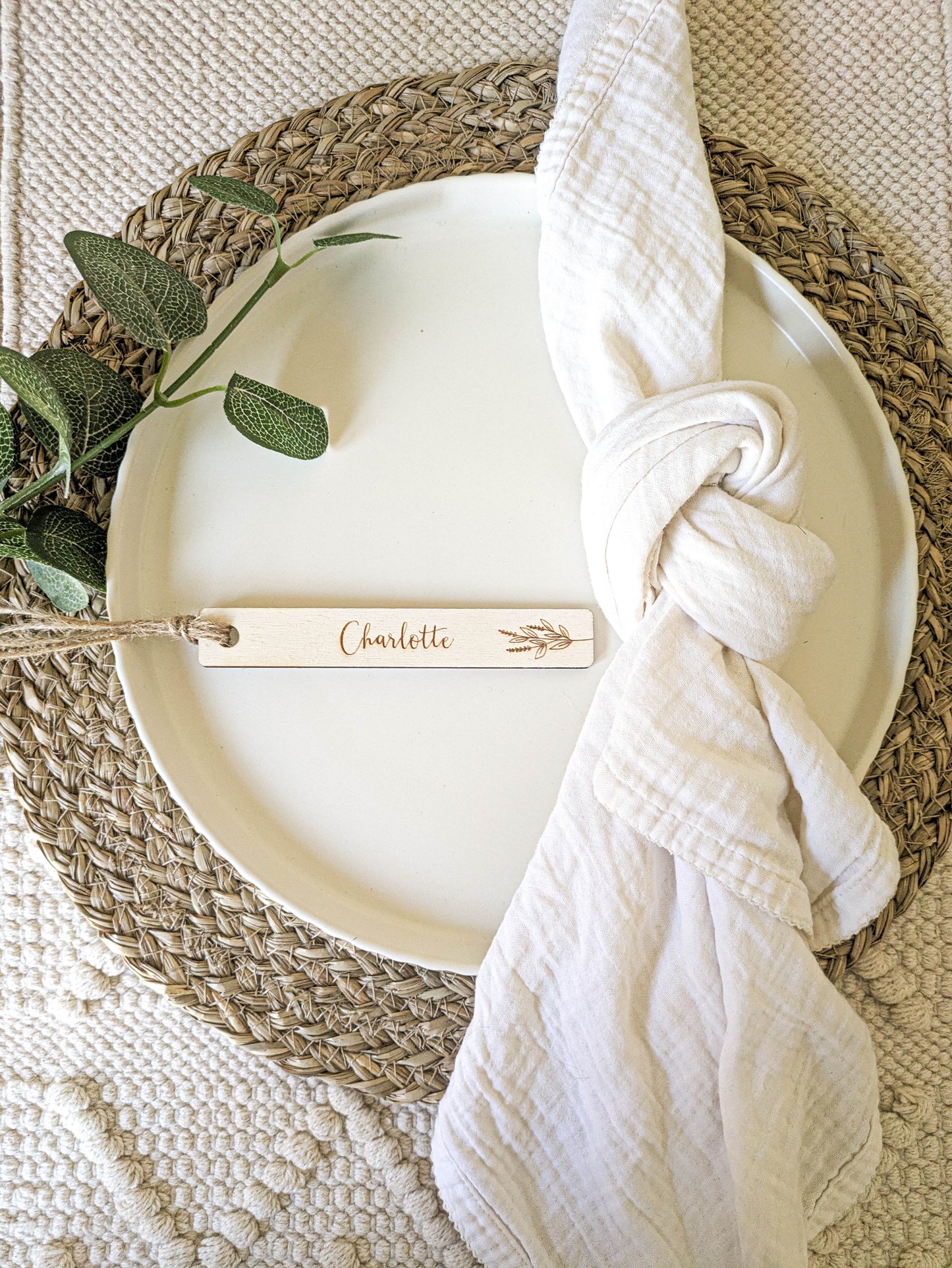 Personalised Wooden Bookmark Wedding Place Setting