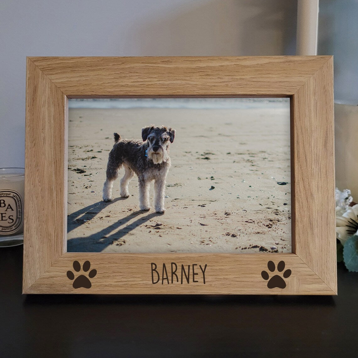 Personalised Pet Name Photo Frame - Engraved Wooden Photo Frame - Dog Photo Frame - Pet Picture frame