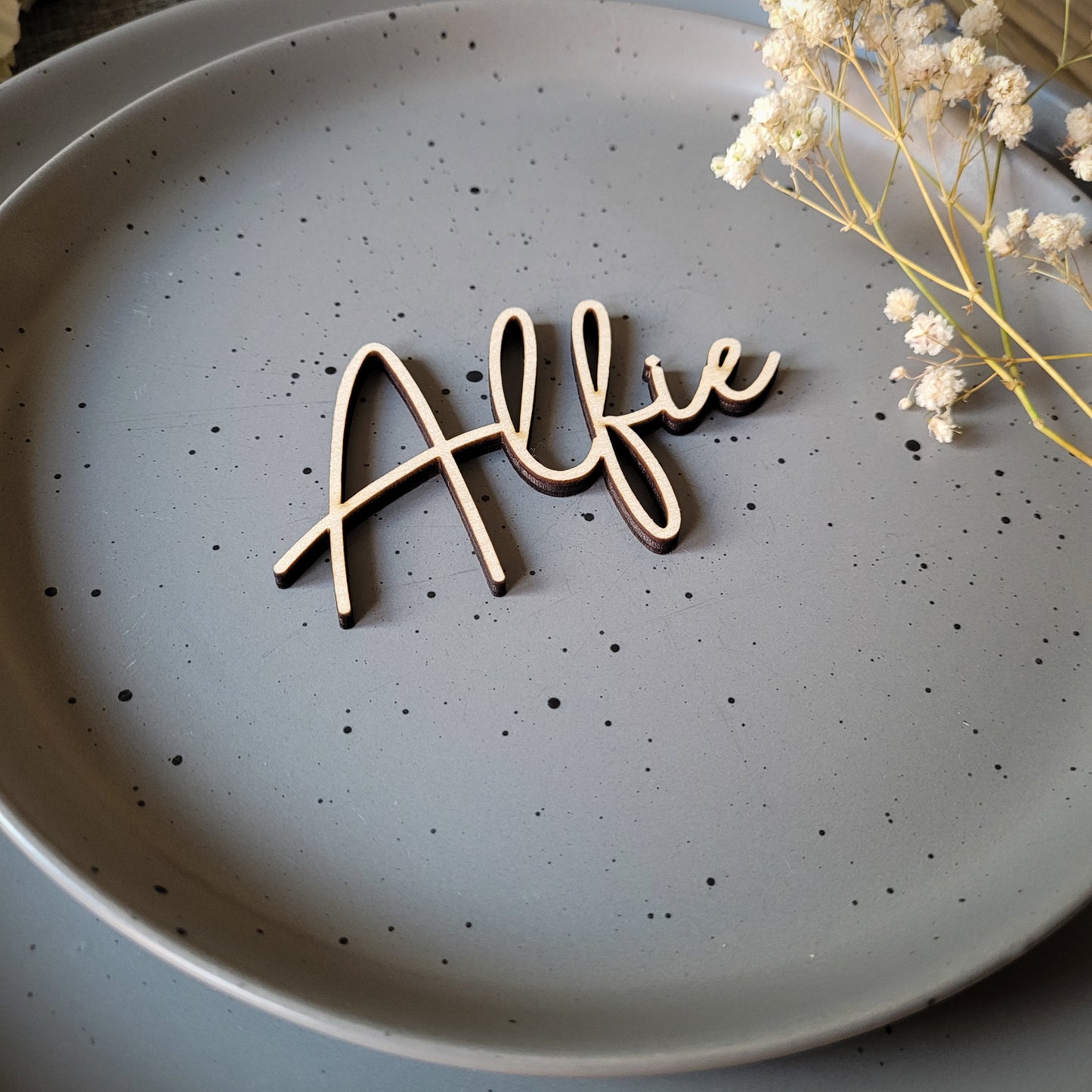 Personalised Place Names | Wooden Place Names | Unique Wedding Favours | Wooden Laser Cut Names | Wedding Name cut out | Place Setting