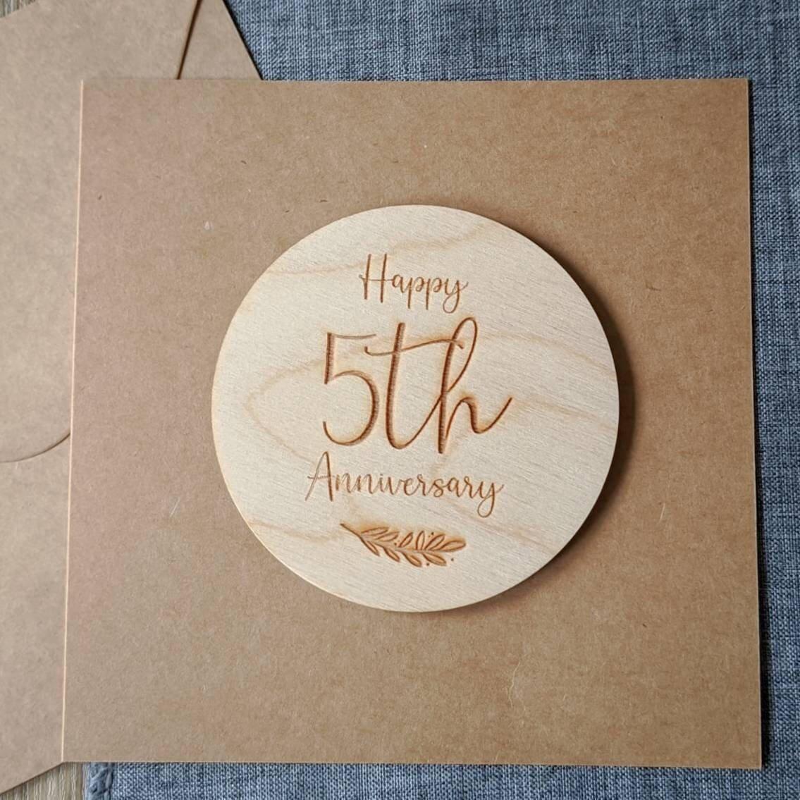 5th Anniversary Card - Wedding Anniversary Card