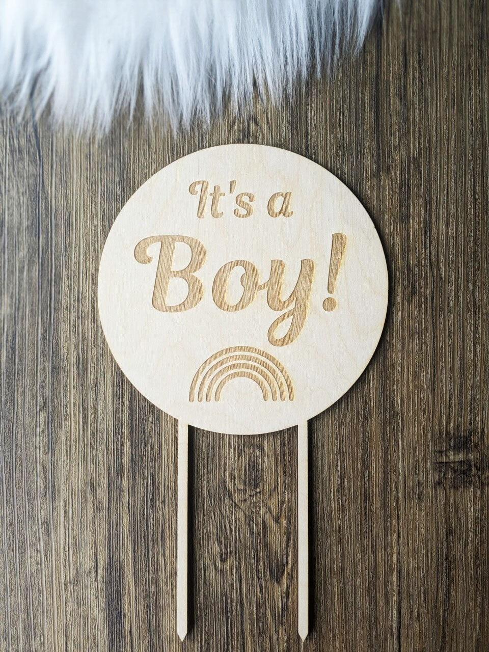 Baby Announcement Cake Topper - It's a Boy - Baby Shower Cake Topper 14.5cm