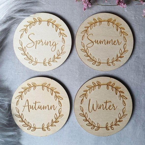 Baby Flatlay seasons disc | OOTD Wooden Disc | New Baby Announcement | Baby Flat Lay Prop | Children's Photo Prop