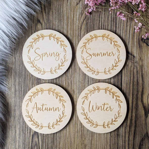 Baby Flatlay seasons disc | OOTD Wooden Disc | New Baby Announcement | Baby Flat Lay Prop | Children's Photo Prop