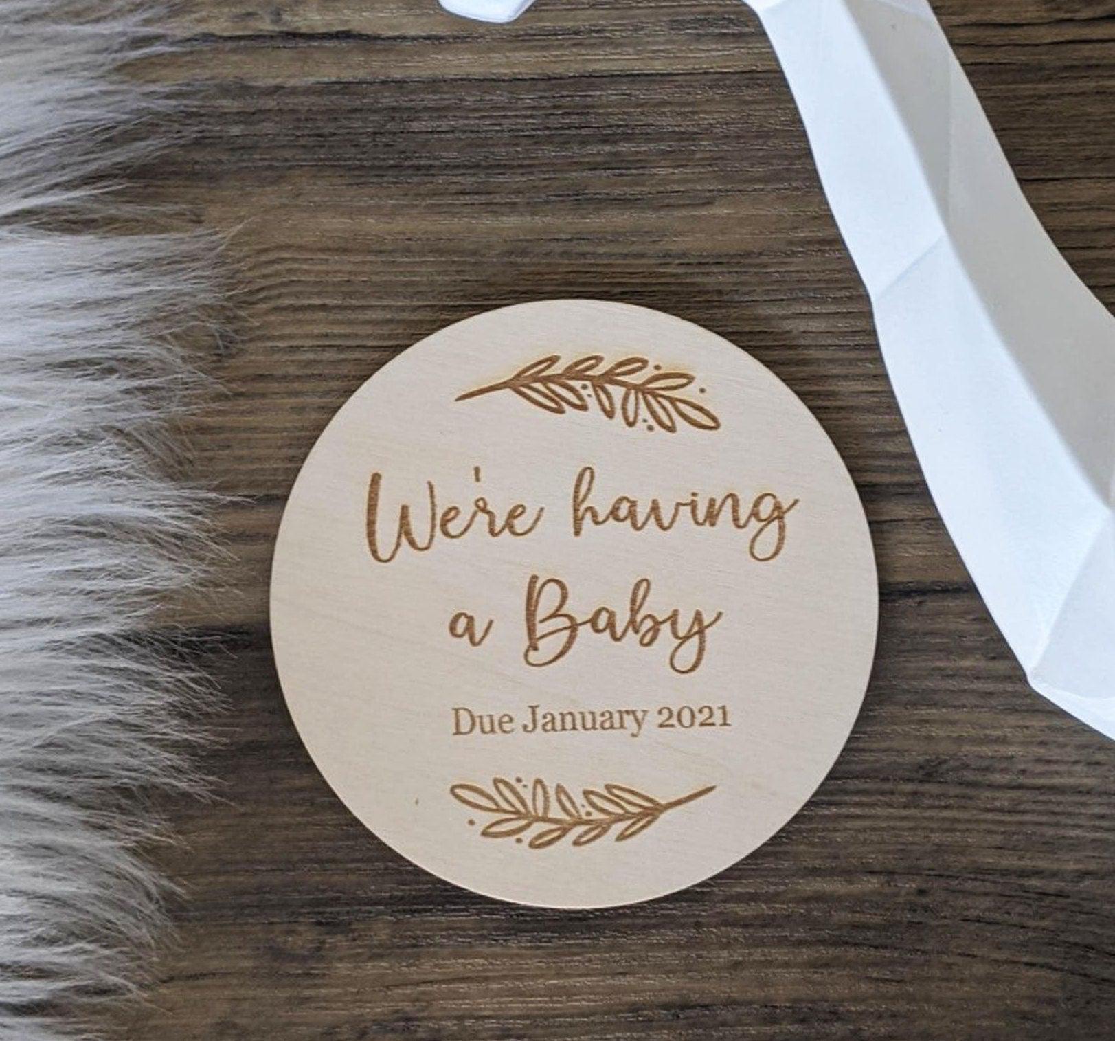 Baby announcement Disc | Personalised Baby Sign | New Baby Announcement | Pregnancy announcement | Parents to be Photo Prop| Baby Flat Lay