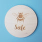 Bee Safe Coaster - Bumble Bee Wooden Engraved Gift - Thoughtful Gift