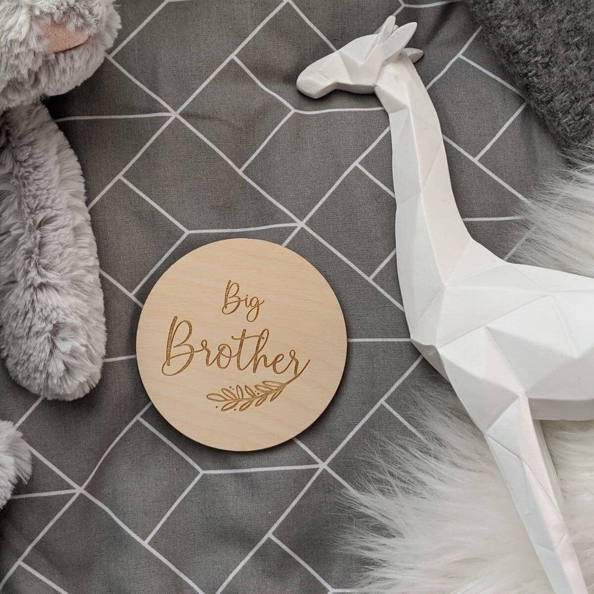 Big Brother Baby Announcement - Engraved Wooden Pregnancy Announcement - Sibling Announcement - Pregnancy Reveal, Mum To Be