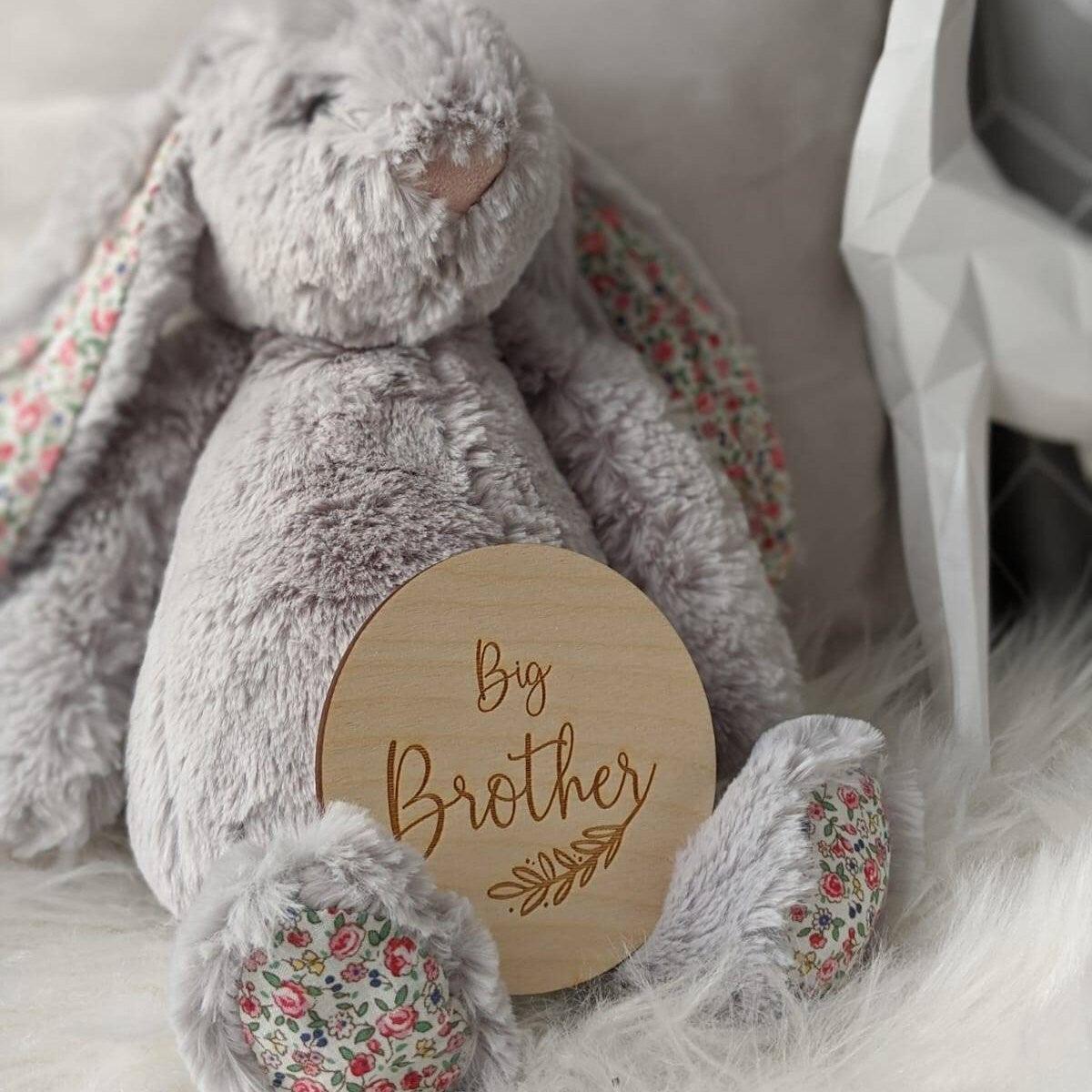 Big Brother Baby Announcement - Engraved Wooden Pregnancy Announcement - Sibling Announcement - Pregnancy Reveal, Mum To Be