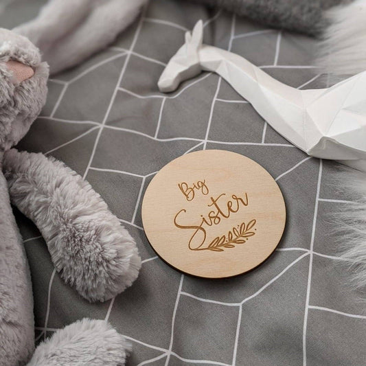 Big Sister Baby Announcement - Engraved Wooden Pregnancy Announcement - Sibling Announcement - Pregnancy Reveal, Mum To Be