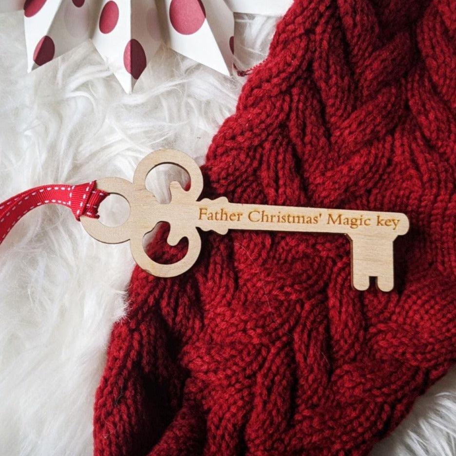 Father Christmas' Magic Key - Christmas Wooden key - Santa Key