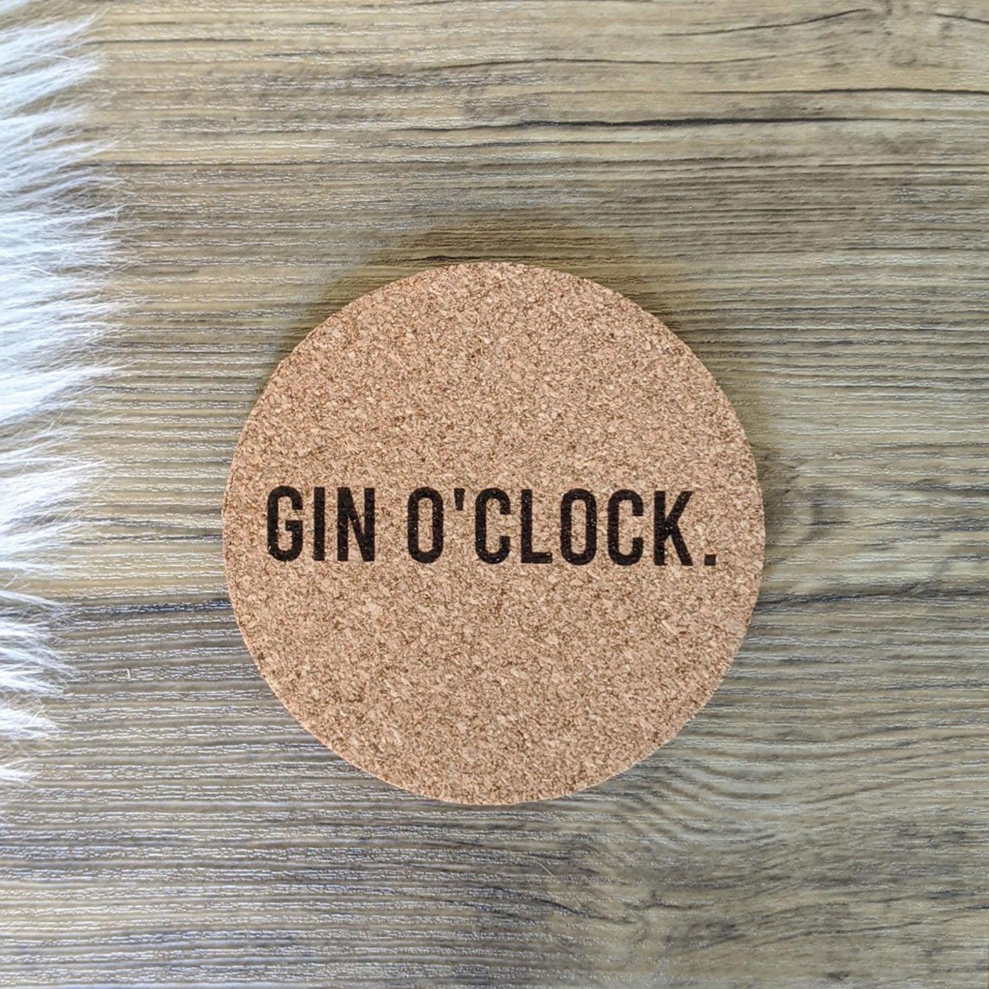 Gin O'clock Cork Coaster - Drink Mat - Housewarming Gift