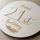 Happy 21st Birthday Card - Luxury 21st Birthday Card - Engraved Wooden Card