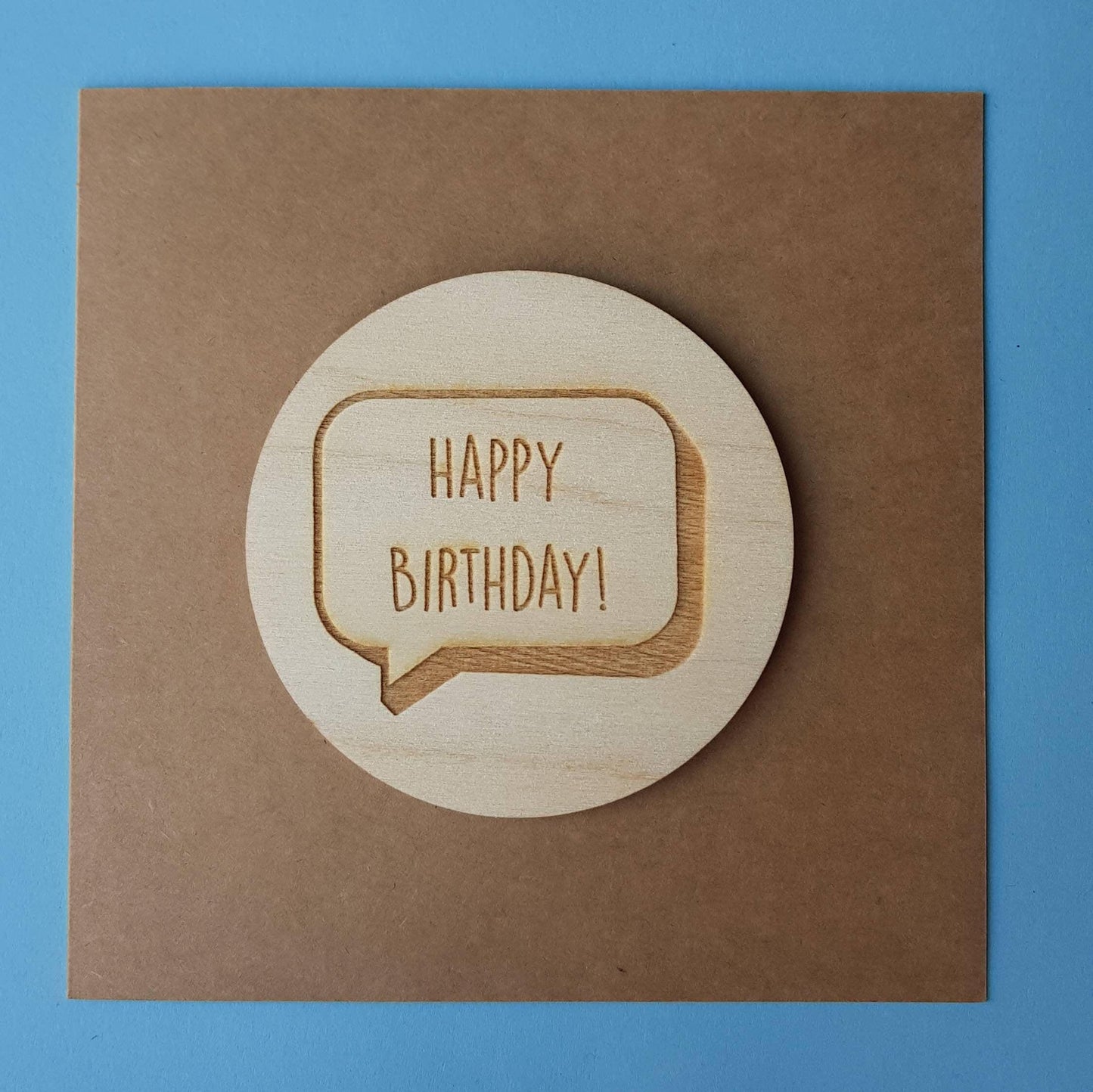 Happy Birthday Birthday Card - Wooden Engraving - Birthday Card