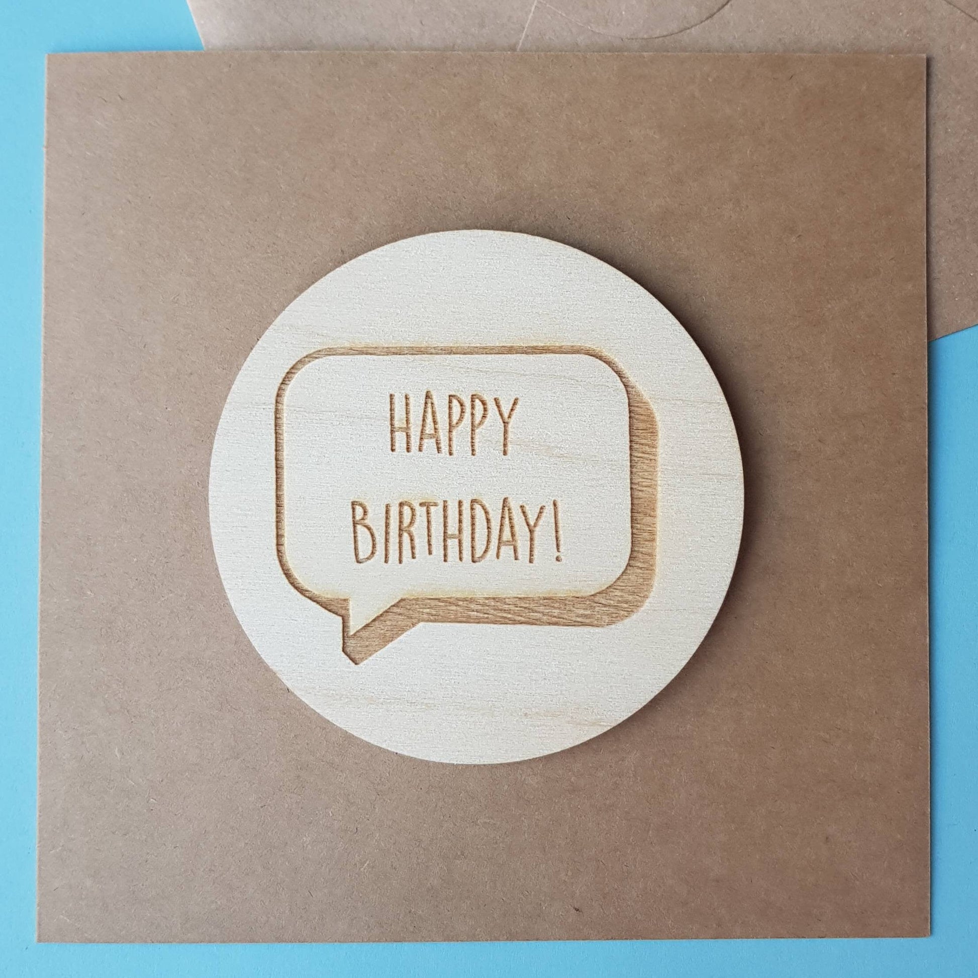 Happy Birthday Birthday Card - Wooden Engraving - Birthday Card