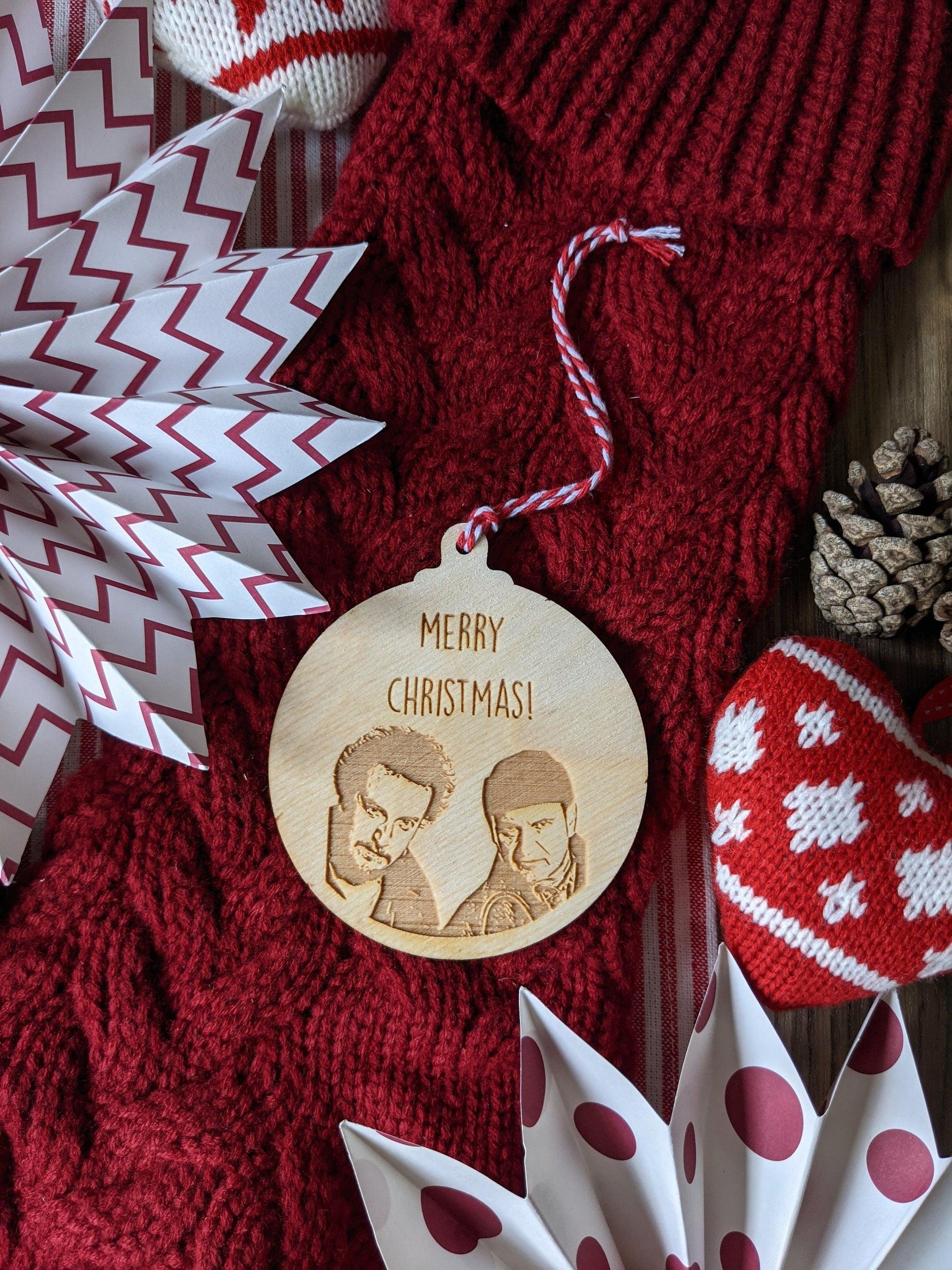 Home Alone Christmas Bauble - Marv and Harry Christmas Tree Ornament - Sticky Bandits Christmas Bauble or Christmas Gift Tag