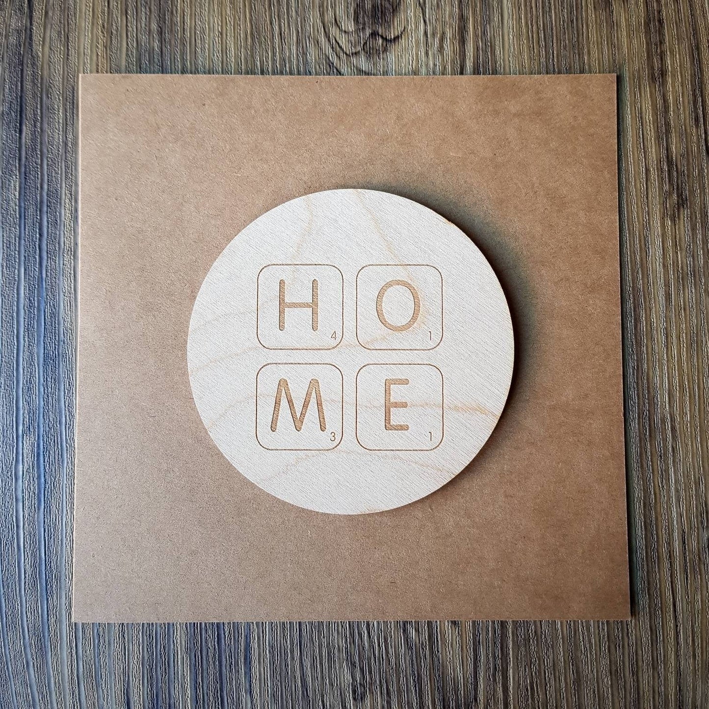 Home Scrabble Letters - Housewarming Card | Wooden Engraved Card