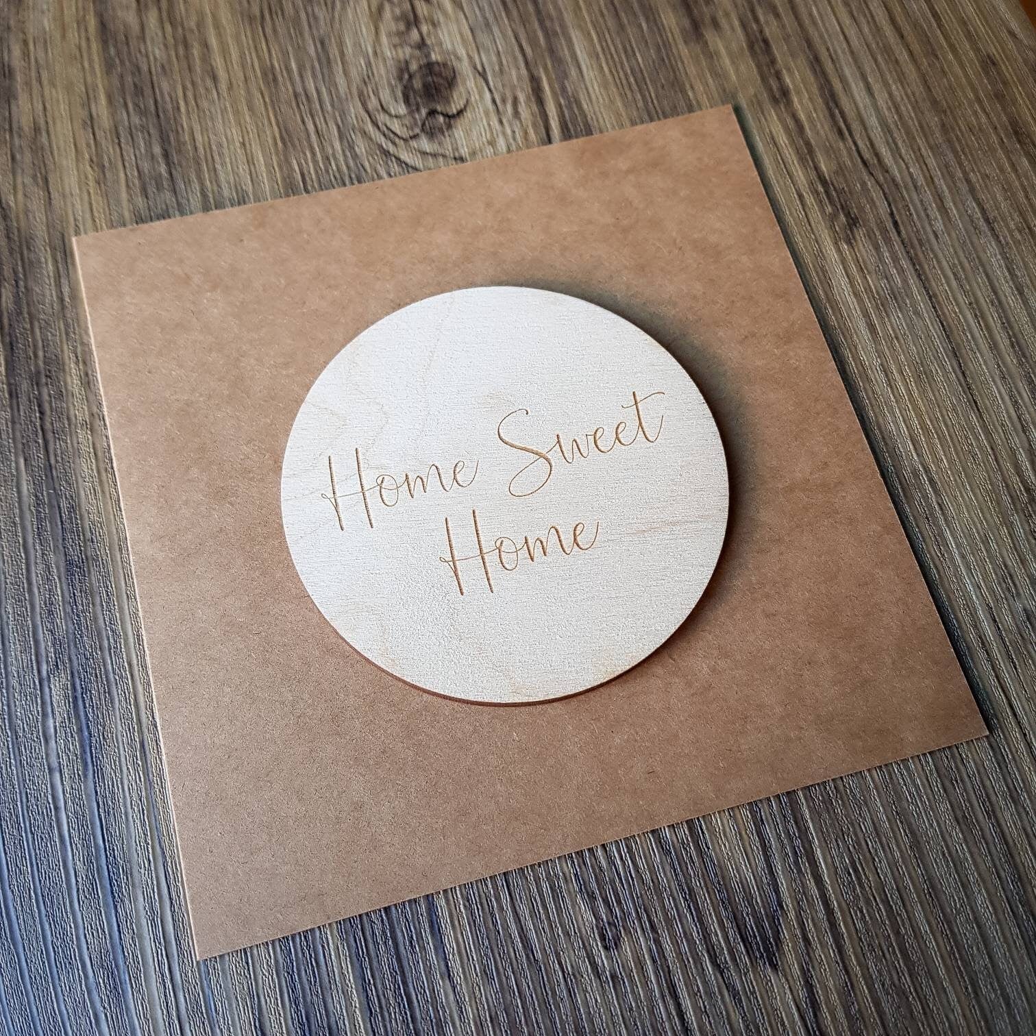 Home Sweet Home | Housewarming Card | New Home Card | Wooden Engraved Card | New House