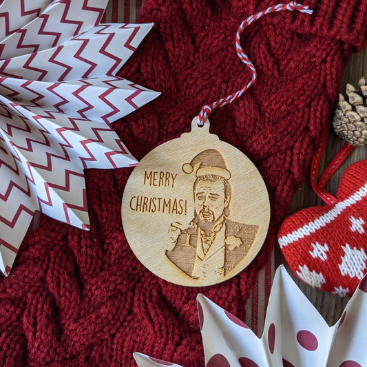 Leonardo DiCaprio Christmas Bauble Meme Christmas Decoration - Wooden Engraved Christmas Ornament or Christmas Gift Tag