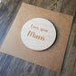 Love You Mum - Mother's Day Card - Wooden Engraved Card