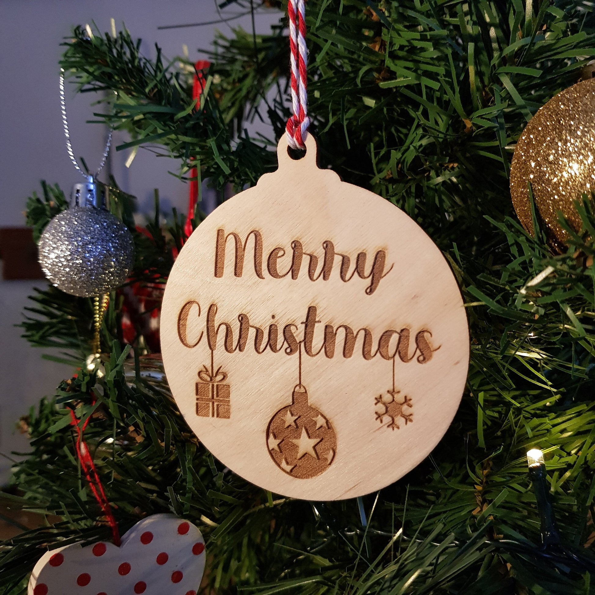 Merry Christmas Bauble Decoration - Christmas Ornament