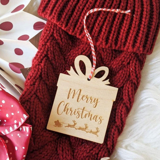Merry Christmas Present Bauble - Christmas Decorations