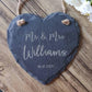 Mr and Mrs PERSONALISED Custom Slate Heart - Wedding gift for couples - Newlywed Gifts Slate Sign Custom