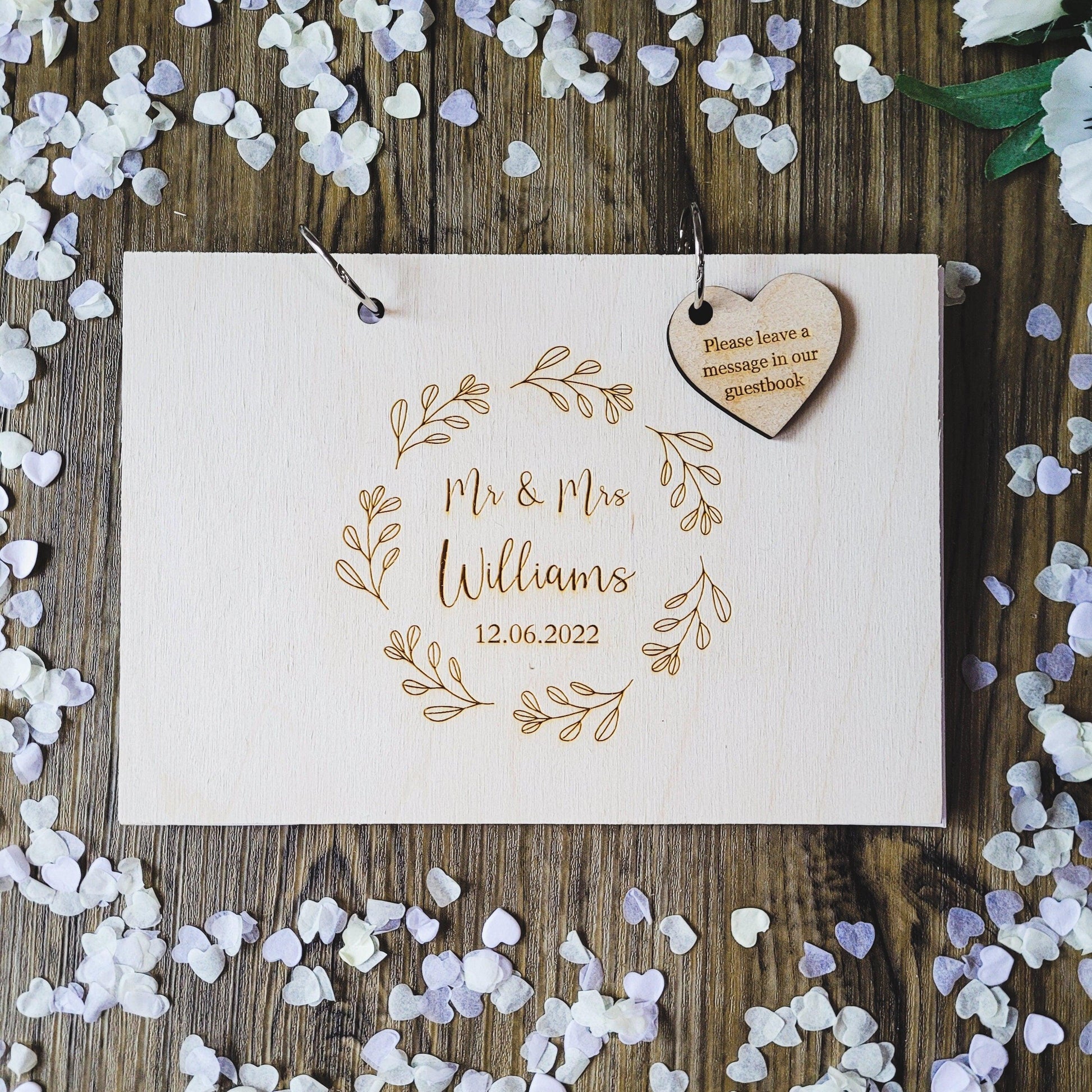 Mr and Mrs PERSONALISED Wedding Guest Book | Rustic Wedding Decor | Wooden Guest Book Alternative | Unique Wedding Guestbook