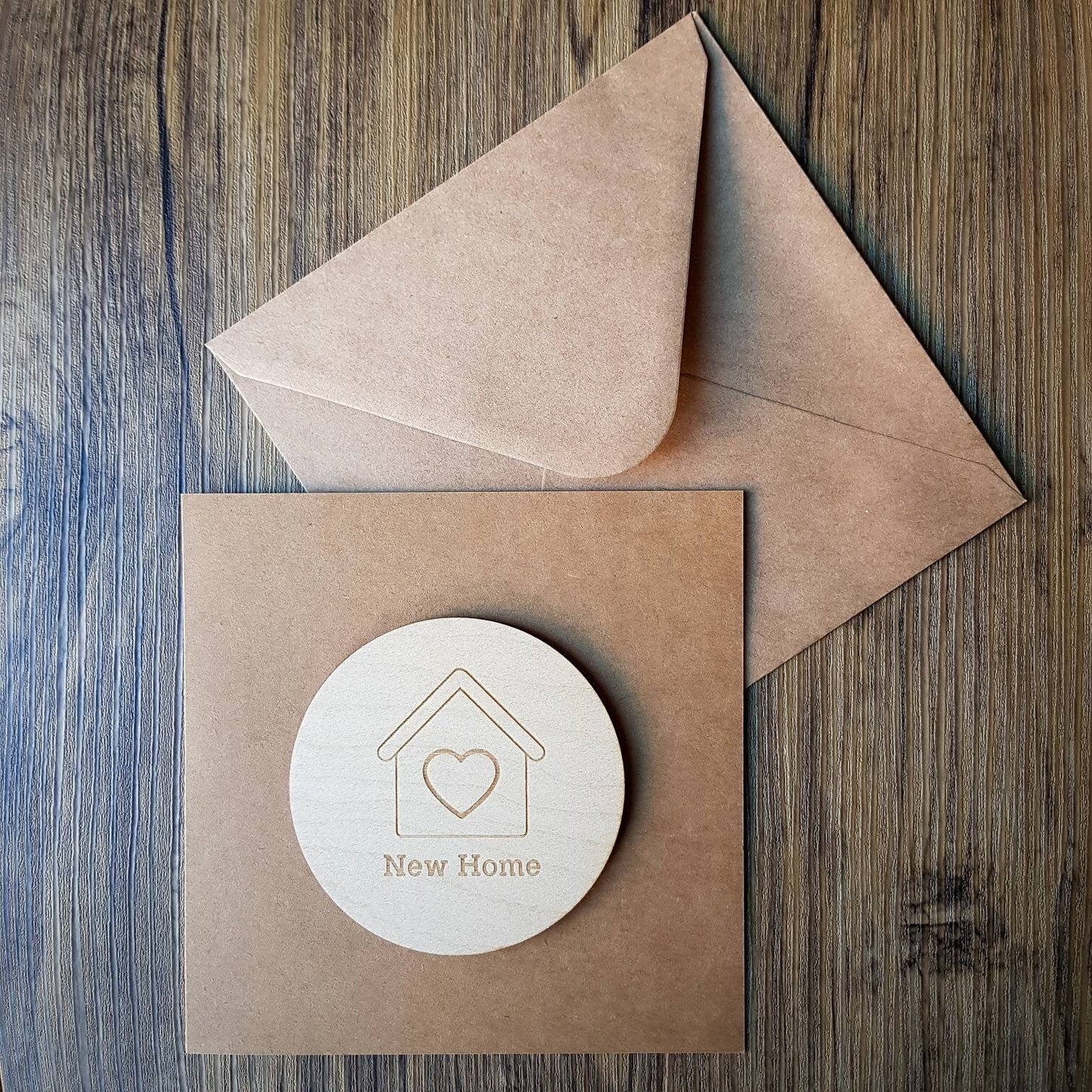 New Home Card | Housewarming Card - Wooden Engraved Card