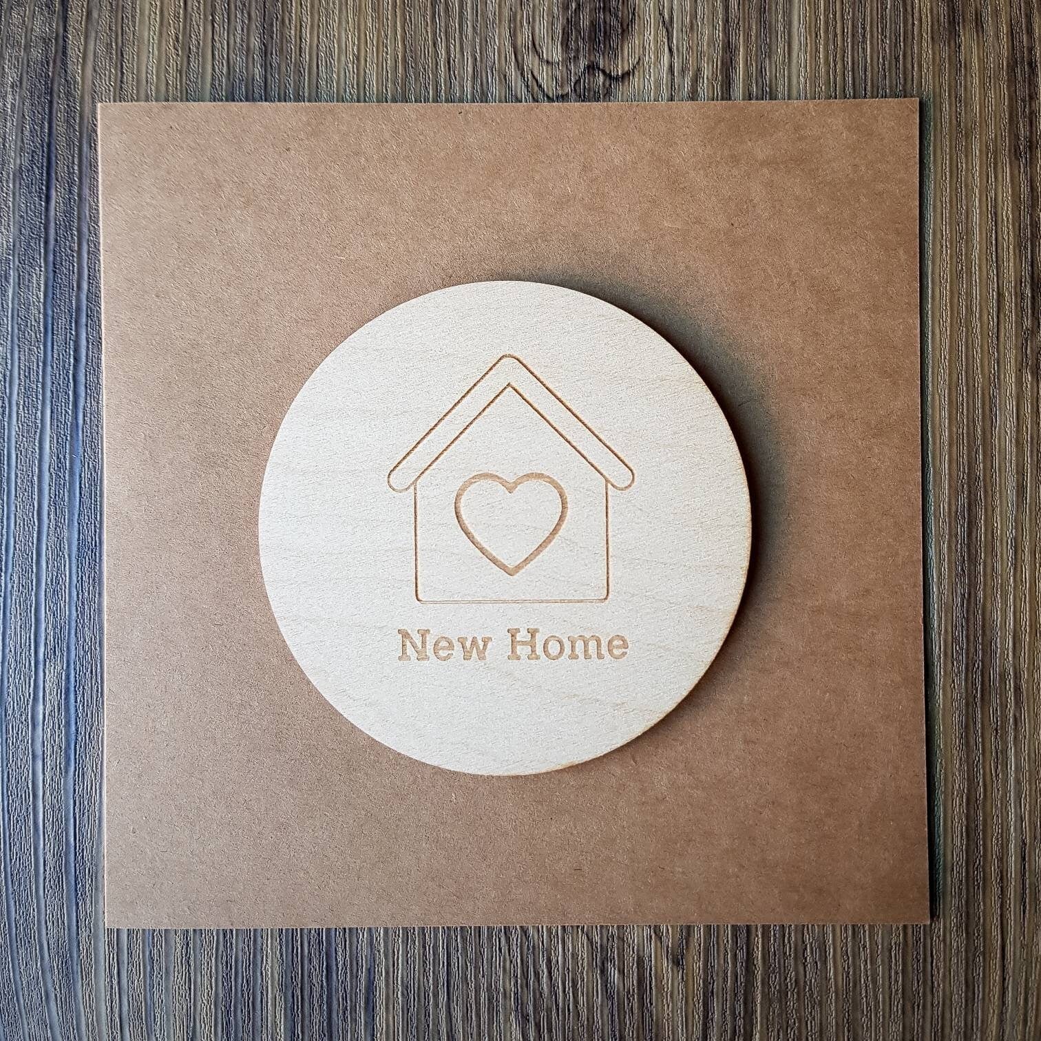 New Home Card | Housewarming Card - Wooden Engraved Card