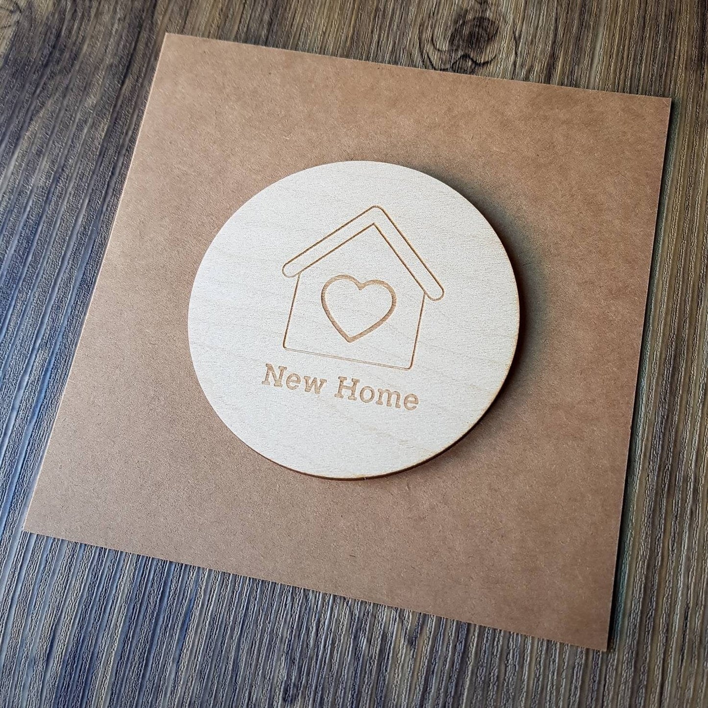 New Home Card | Housewarming Card - Wooden Engraved Card