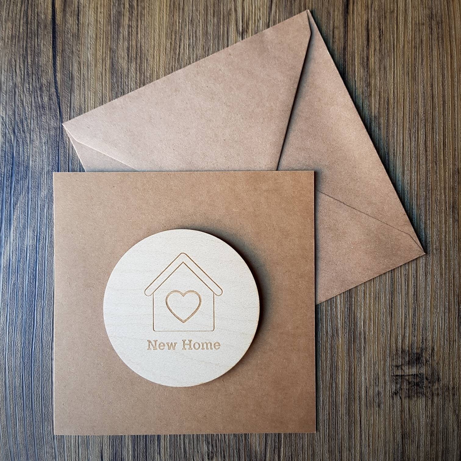 New Home Card | Housewarming Card - Wooden Engraved Card