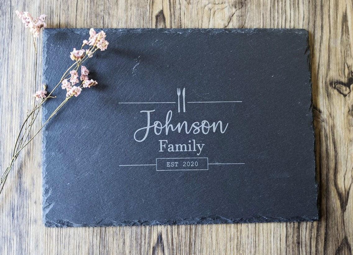 PERSONALISED Family Custom Slate Cheese Board - Family Christmas gift