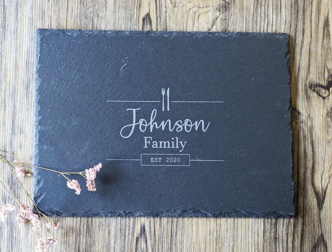 PERSONALISED Family Custom Slate Cheese Board - Family Christmas gift