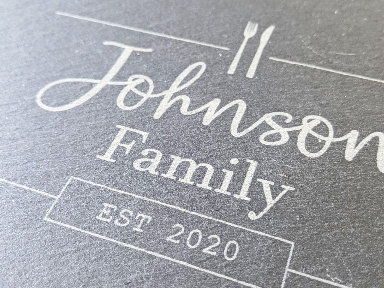 PERSONALISED Family Custom Slate Cheese Board - Family Christmas gift