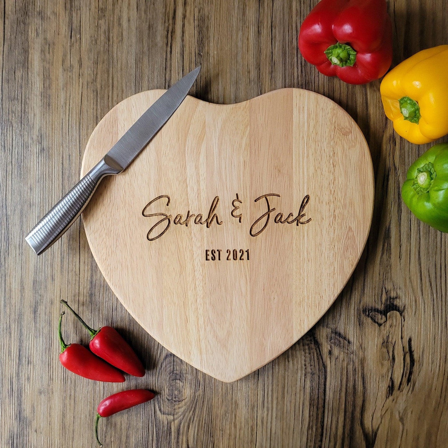 PERSONALISED Names Custom Chopping Board - Wedding or Anniversary gift for couples - Newlywed Custom Gift Chopping board