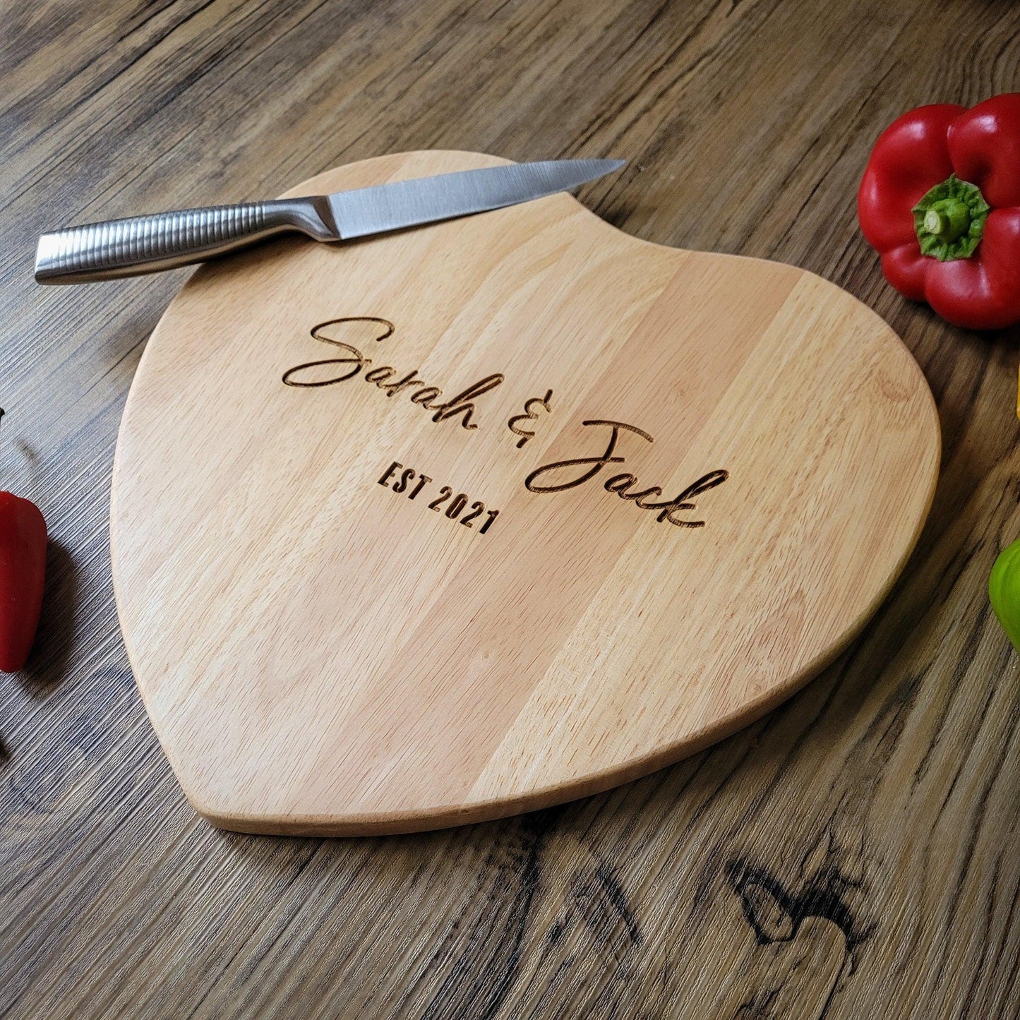 PERSONALISED Names Custom Chopping Board - Wedding or Anniversary gift for couples - Newlywed Custom Gift Chopping board