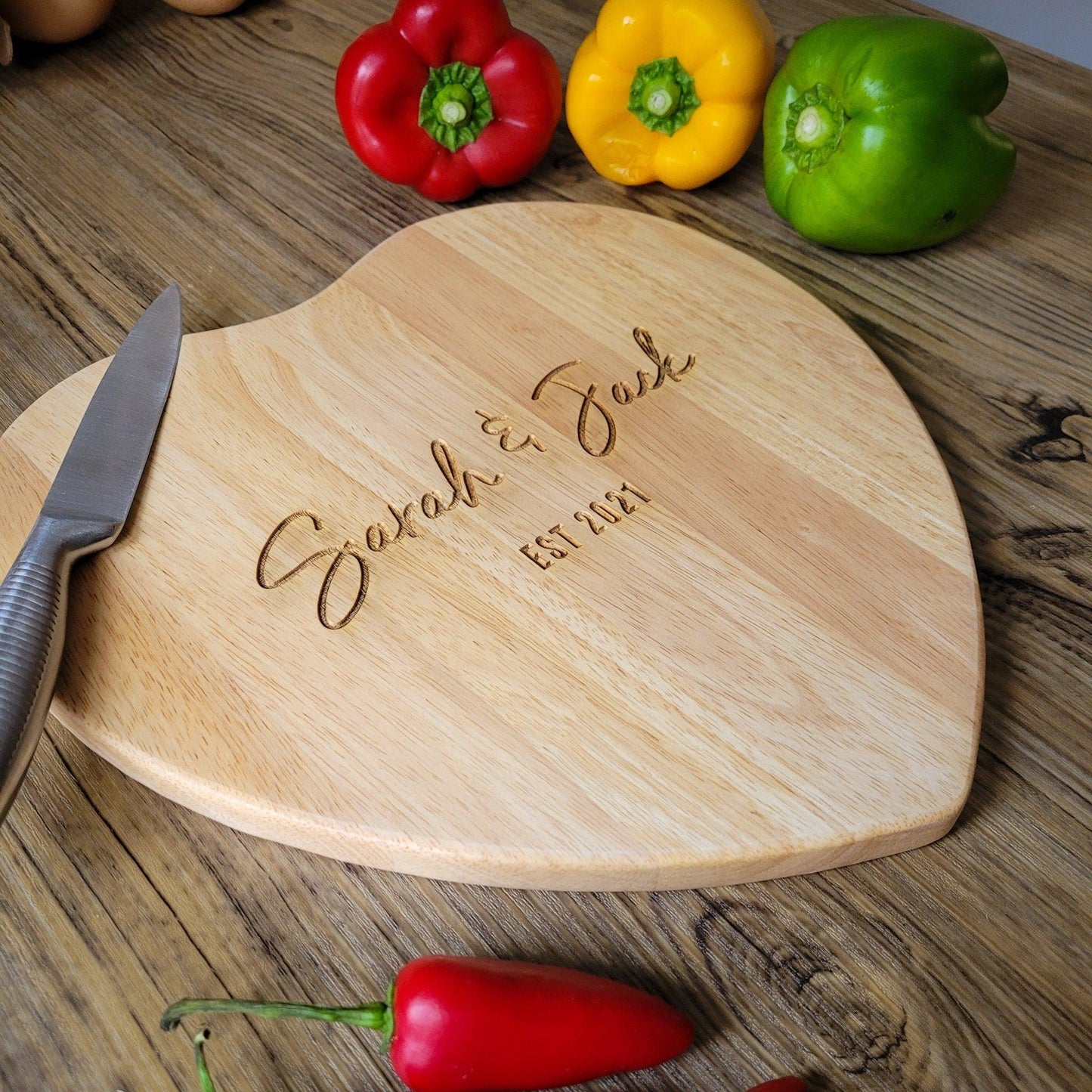 PERSONALISED Names Custom Chopping Board - Wedding or Anniversary gift for couples - Newlywed Custom Gift Chopping board