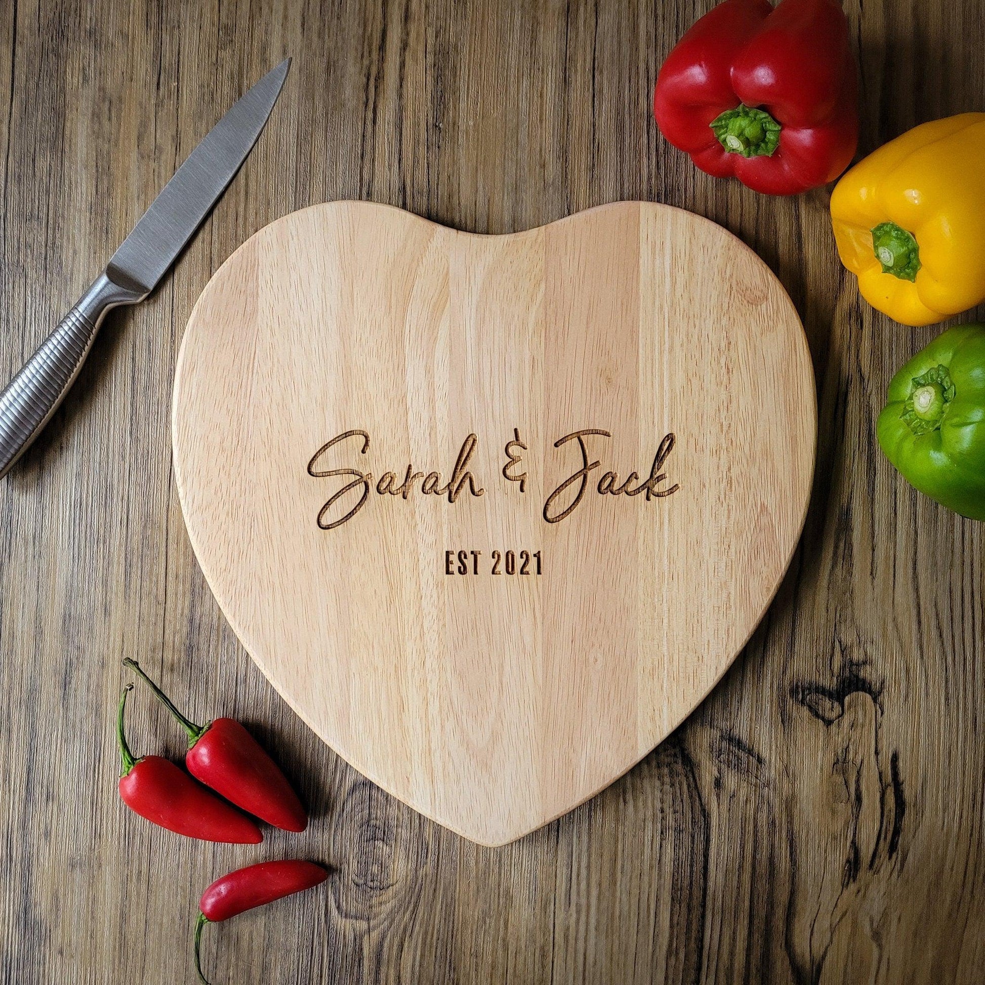 PERSONALISED Names Custom Chopping Board - Wedding or Anniversary gift for couples - Newlywed Custom Gift Chopping board