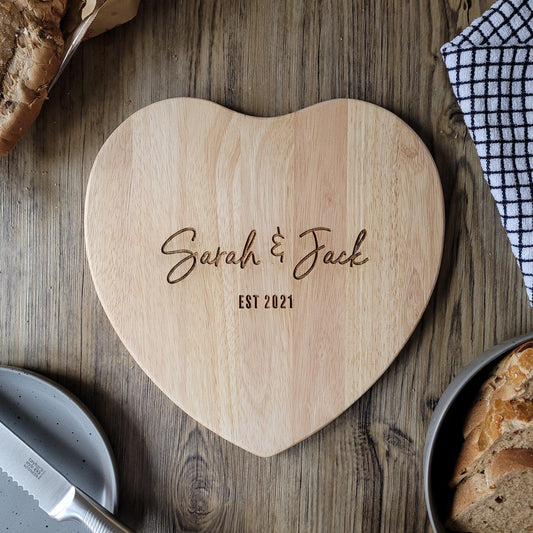 PERSONALISED Names Custom Chopping Board - Wedding or Anniversary gift for couples - Newlywed Custom Gift Chopping board